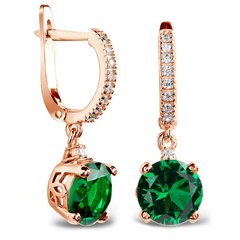 Gold earrings with emerald nano S25NE, 4.08