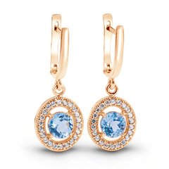Gold earrings with natural topaz ПДСз03Т
