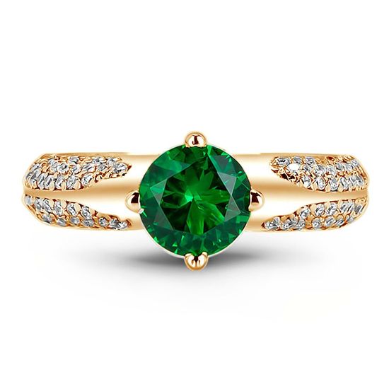 Ring made of gold with emerald nano БКз103НИ, 4.86