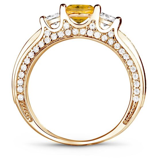 Gold ring with natural citrine БКз110Ц, 15.5, 3.72
