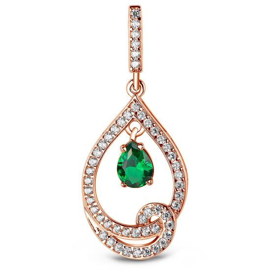 Gold pendant with nano emerald ПСз019НИ, 3.78