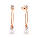 Gold earrings with pearls and cubic zirkonia ЖС2008
