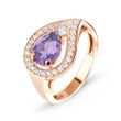 Gold ring with natural amethyst ПДКз93АМ, 3.11