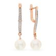 Gold earrings with pearls and cubic zirkonia S2022GM, 3.92