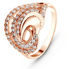 Red gold ring with cubic zirconia FKz055, 2.65