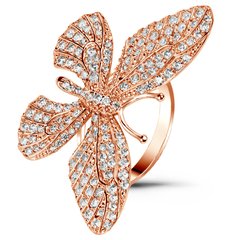 Red gold ring with cubic zirconia FKz235, 6.44