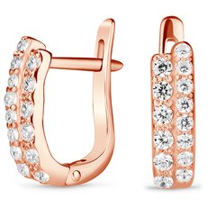 Gold earrings with cubic zirkonia S96F, 2.68