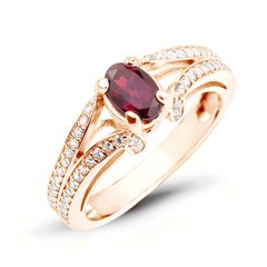 Gold ring with natural garnet ПДКз50Г, 2.94
