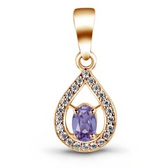 Gold pendant with natural amethyst PDz69AM, 1.52