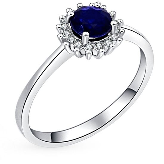 Gold ring with sapphire and diamonds СК5507Б, 2.67
