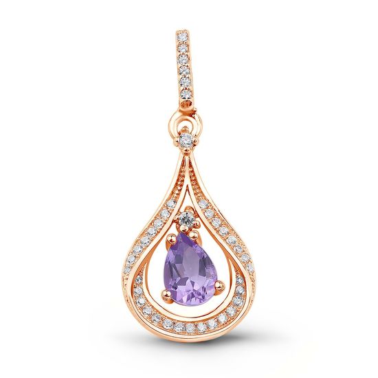 Gold pendant with natural amethyst PDz101AM, 2.55