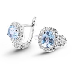 Silver earrings with natural topaz ПДС16Т