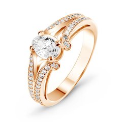 Gold ring with cubic zirkonia ПДКз50, 3.01