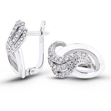 Серьги из белого золота с фианитами ФБСз053, 6.79