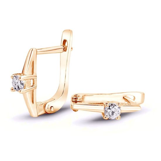 Gold earrings with cubic zirkonia Сз2108