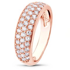 Red gold ring with cubic zirconia FKz065, 3.33