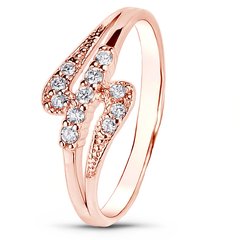 Red gold ring with cubic zirconia FKz113, 1.84