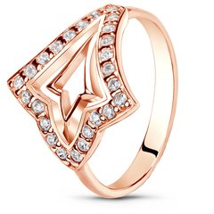 Red gold ring with cubic zirconia FKz143, 2.41