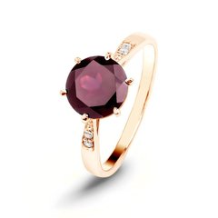 Gold ring with natural garnet ПДКз21Г, 15.5, 2.37