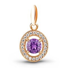 Gold pendant with natural amethyst PDz03AM, 1.47