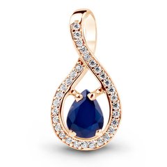 Gold pendant with natural sapphire PDz93S, 2.3