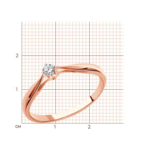 Red gold ring with diamonds KBRz108, 1.27