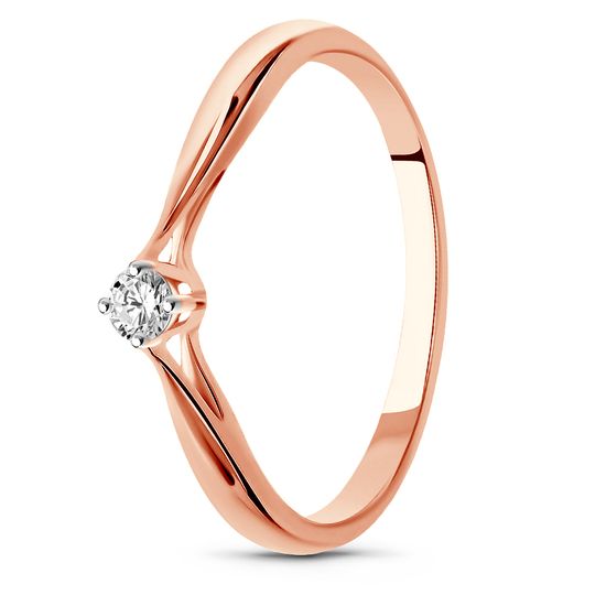 Red gold ring with diamonds KBRz108, 1.27