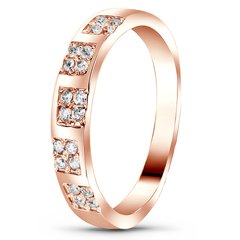 Red gold ring with cubic zirconia FKz212, 1.89