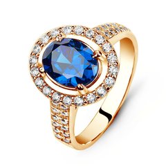 Ring of gold with sapphire nano ПДКз13НС, 15, 4.67