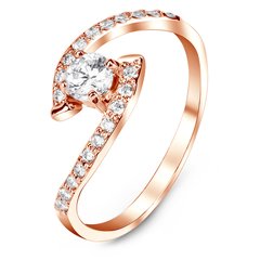 Gold ring with cubic zirkonia ФКз334, 1.98