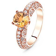 Gold ring with natural citrine БКз100Ц, 3.96