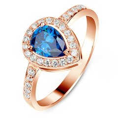 Gold ring with sapphire nano ПДКз115НС, 15, 2.73