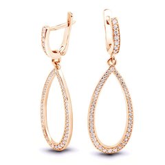 Gold earrings with cubic zirkonia ПДСз23