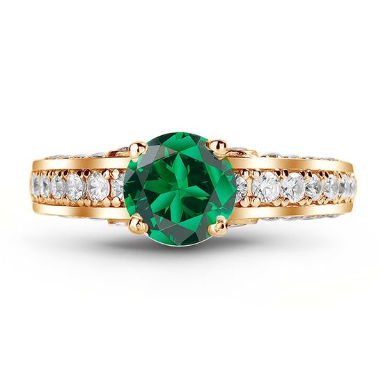 Ring made of gold with emerald nano БКз101НИ, 4.07