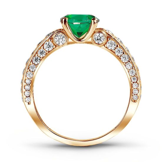 Ring made of gold with emerald nano БКз101НИ, 15, 4.07