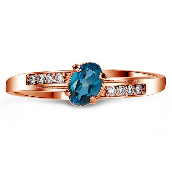 Gold ring with topaz London Blue ПДКз84ЛБ, 1.45