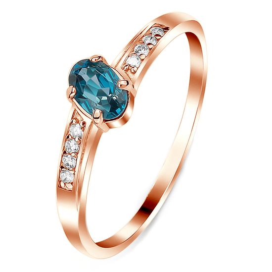 Gold ring with topaz London Blue ПДКз84ЛБ, 16, 1.45