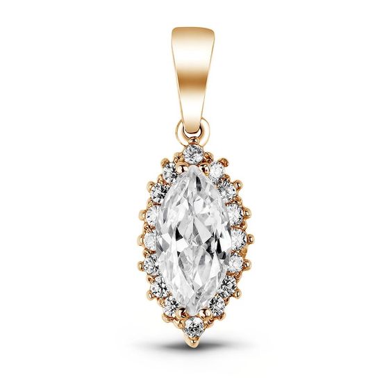 Gold pendant with cubic zirkonia PSz031, 2.62