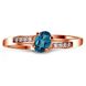 Gold ring with topaz London Blue ПДКз84ЛБ, 1.45