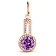 Gold pendant with natural amethyst PDz56AM