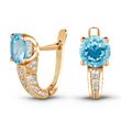 Gold earrings with natural topaz БСз102Т
