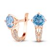 Gold earrings with natural topaz БСз103Т