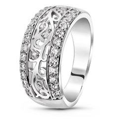 White gold ring with cubic zirconia FKBz240, 5.61