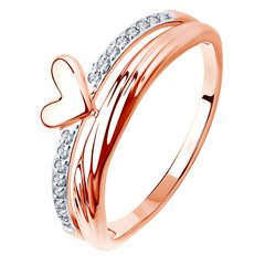 Gold ring with cubic zirconia K2301F, 1.92