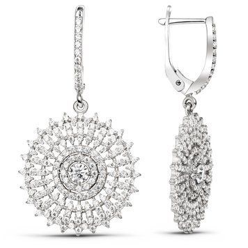 Серьги из белого золота с фианитами ФБСз367, 11.55
