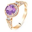 Gold ring with natural amethyst ПДКз56АМ