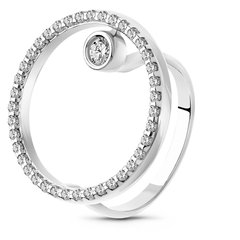 White gold ring with cubic zirconia FKBz504, 4.16