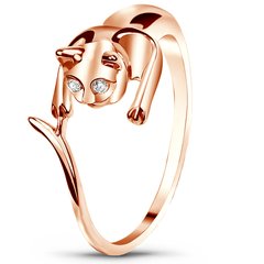 Red gold ring with cubic zirconia FKz228, 2.72