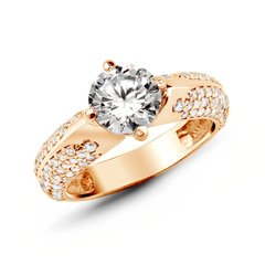Gold ring with cubic zirkonia БКз103, 4.95