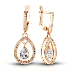 Earrings made of gold with cubic zirkonia ПДСз04